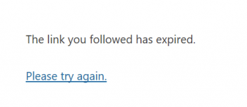 Solution: The link you followed has expired - Wordpress